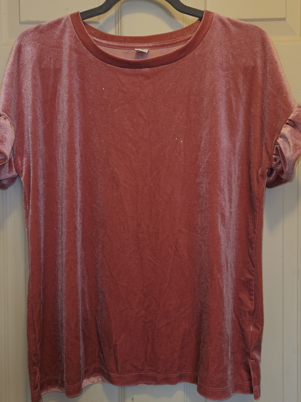 Old Navy Women’s Short-Sleeve Velvet Tee in Rose